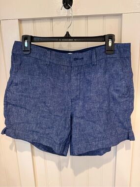 Old Navy Navy Blue Flat-Front women’s lightweight denim shorts